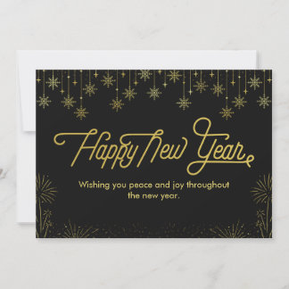 Personalised black and yellow Happy New Year Card