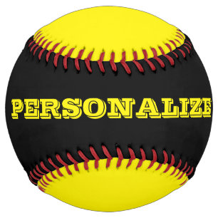 Personalised black and yellow softball gift