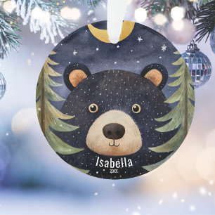 Personalised Black Bear Christmas Ornament