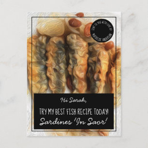 Personalised Black Best Fish Recipe Postcard