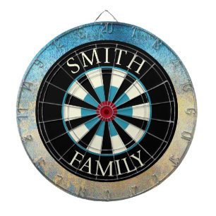 Personalised Black Blue Dart Board