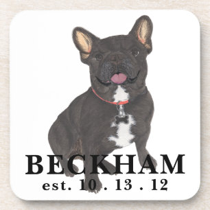 Personalised Black Brindle Frenchie French Bulldog Coaster