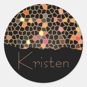Personalised Black Broken Stained Glass Stickers