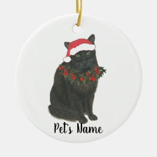 Personalised Black Cat Ceramic Ornament