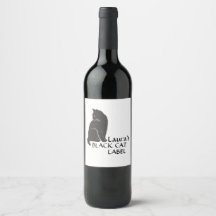 Personalised BLACK CAT LABEL Black cat typography