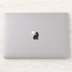  Personalised Black Cat Laptop Sticker