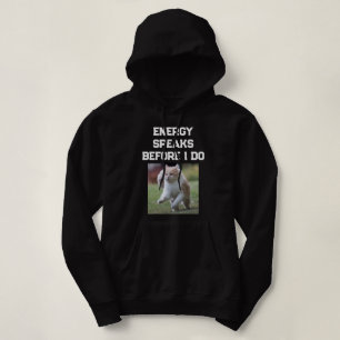 Personalised Black Cat Lover Cute Pet Photo Text Hoodie