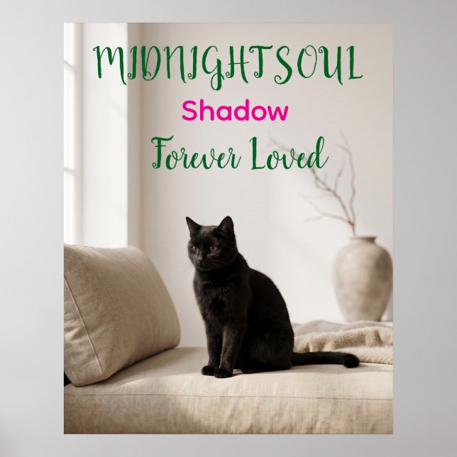 Personalised Black Cat Memorial Poster (Front)