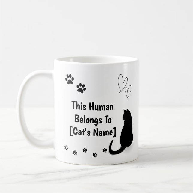 Personalised Black Cat Mug (Left)
