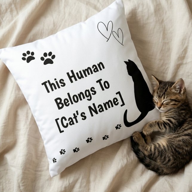 Personalised Black Cat Pillow (Creator Uploaded)