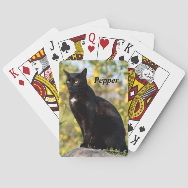 Personalised Black Cat Playing Cards (Back)