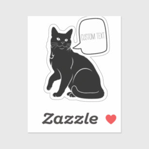 Personalised Black Cat Speech Bubble Laptop 