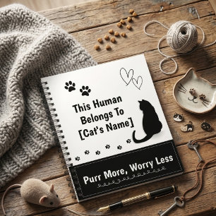 Personalised Black Cat Spiral Notebook