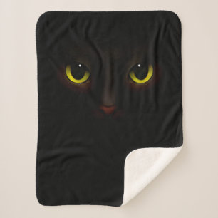 Personalised Black Cat Throw, Cat Lover Gift Sherpa Blanket