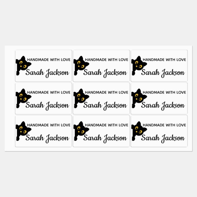 Personalised Black Cat with yellow eyes (Sheet)