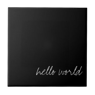 Personalised Black Ceramic Tile