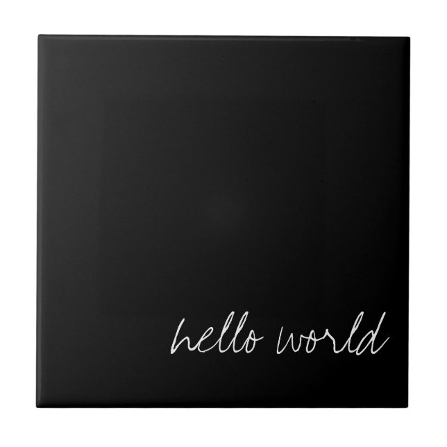 Personalised Black Ceramic Tile (Front)