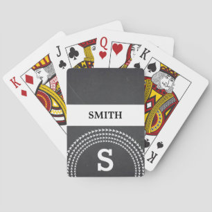 Personalised Black Chalkboard Circular Arrows Playing Cards