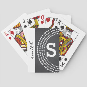 Personalised Black Chalkboard Circular Arrows Playing Cards