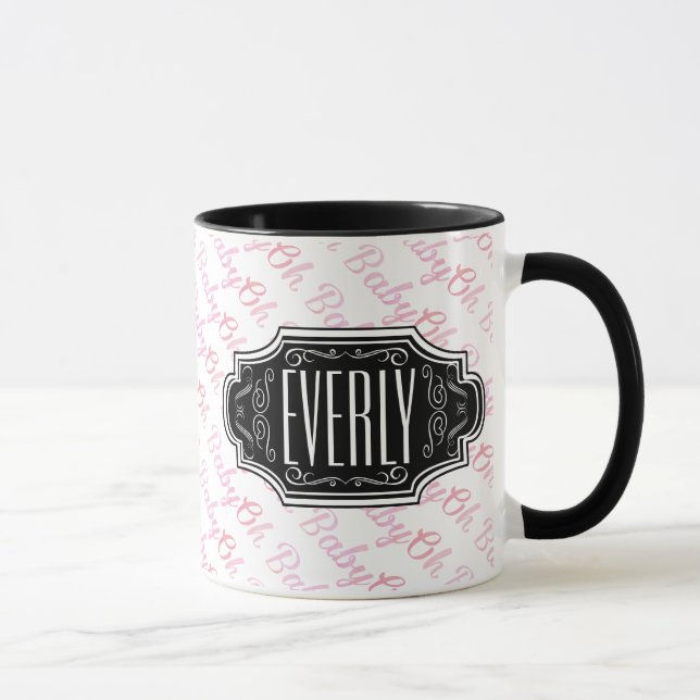 Personalised Black Chalkboard Name Plate Mug (Right)
