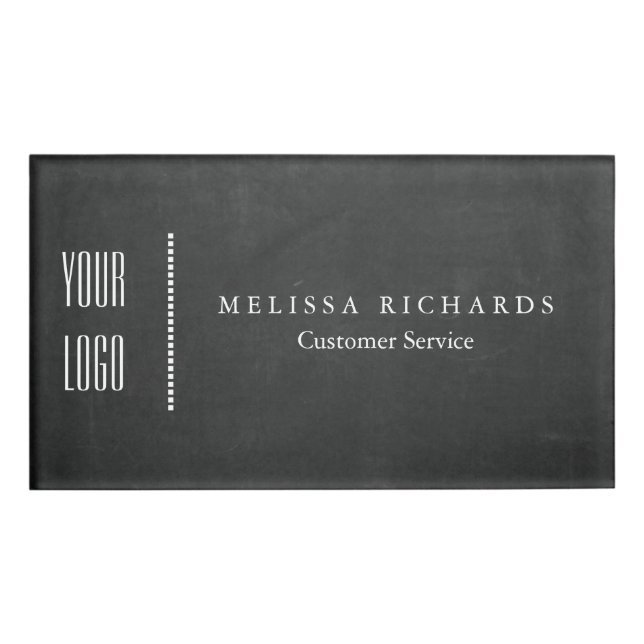 Personalised Black Chalkboard Small Name Badge (Front)