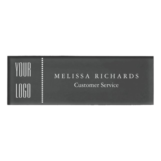 Personalised Black Chalkboard Small Name Badge (Front)
