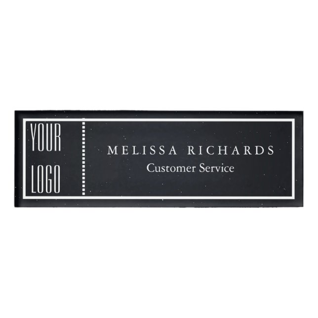 Personalised Black Chalkboard Small Name Badge (Front)