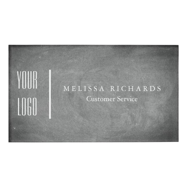 Personalised Black Chalkboard Small Name Badge (Front)