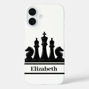 Personalised Black Chess Pieces iPhone 16 Case