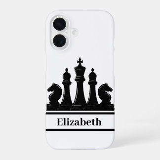 Personalised Black Chess Pieces iPhone 16 Case