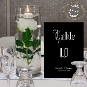 Personalised Black Chic Newspaper Style Seating Table Number