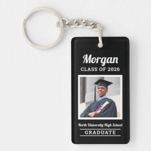 Personalised Black Class of 2022 Graduation Photo Key Ring