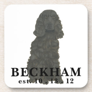 Personalised Black Cocker Spaniel Beverage Coaster