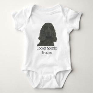 Personalised Black Cocker Spaniel Dog Baby Bodysuit