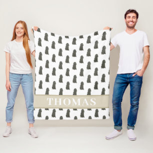 Personalised Black Cocker Spaniel Fleece Blanket