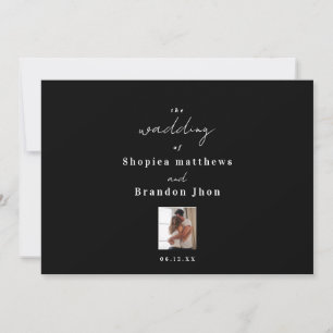 Personalised Black colour Wedding  Invitation