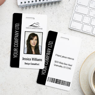 Personalised Black Corporate Employee Security ID Badge