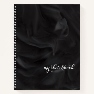 Personalised Black Cover Minimalist Sketchbook  No Notebook
