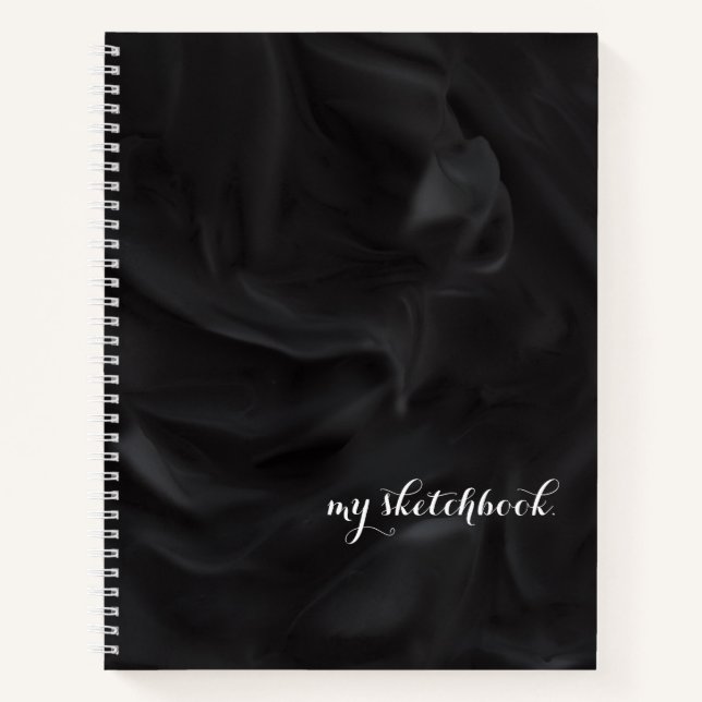 Personalised Black Cover Minimalist Sketchbook  No Notebook (Front)