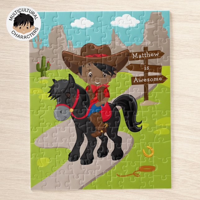 Personalised Black Cowboy Jigsaw Puzzle (Creator Uploaded)