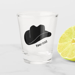 Personalised Black Cowboy Rodeo Hat Shot Glass