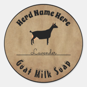 Personalised Black Dairy Goat Milk Soap Classic Round Sticker