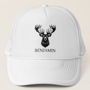 Personalised Black Deer Trucker Hat
