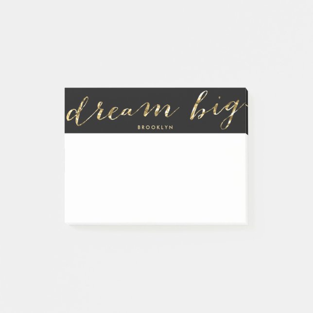 Personalised Black Dream Big Post-it® Notes (Front)