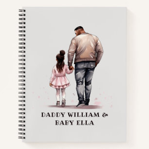 Personalised Black Father and Daughter (2) Notebook
