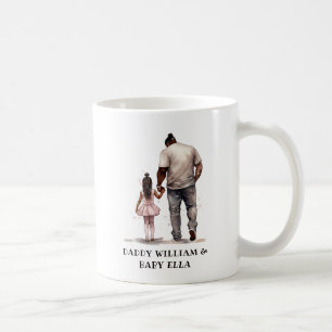 Personalised Black Father and Daughter (3) Coffee Mug