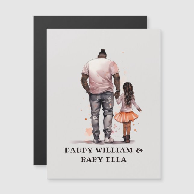 Personalised Black Father and Daughter (4) (Front/Back)