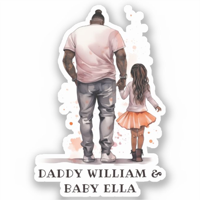 Personalised Black Father and Daughter (4) (Front)