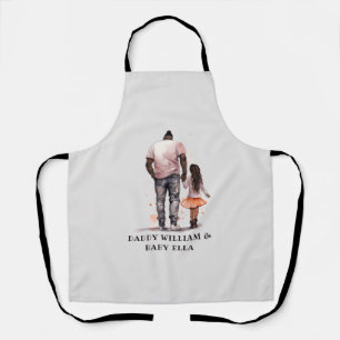 Personalised Black Father and Daughter (4) Apron