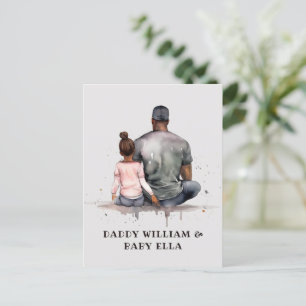 Personalised Black Father and Daughter (5) Postcard